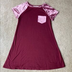 Wallflower Velvet Accents Tshirt Dress